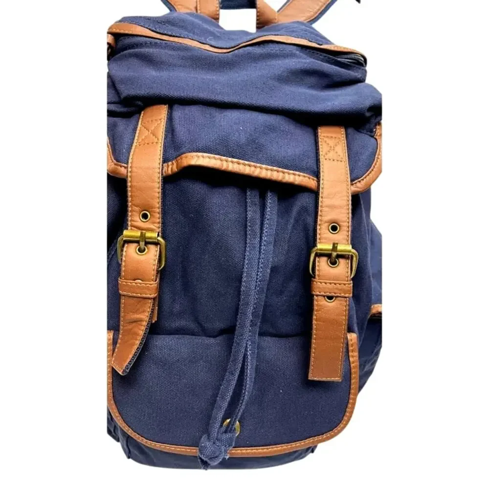 NWT! Hynes Eagle Retro Designer Canvas‎ Backpack 28L NAVY